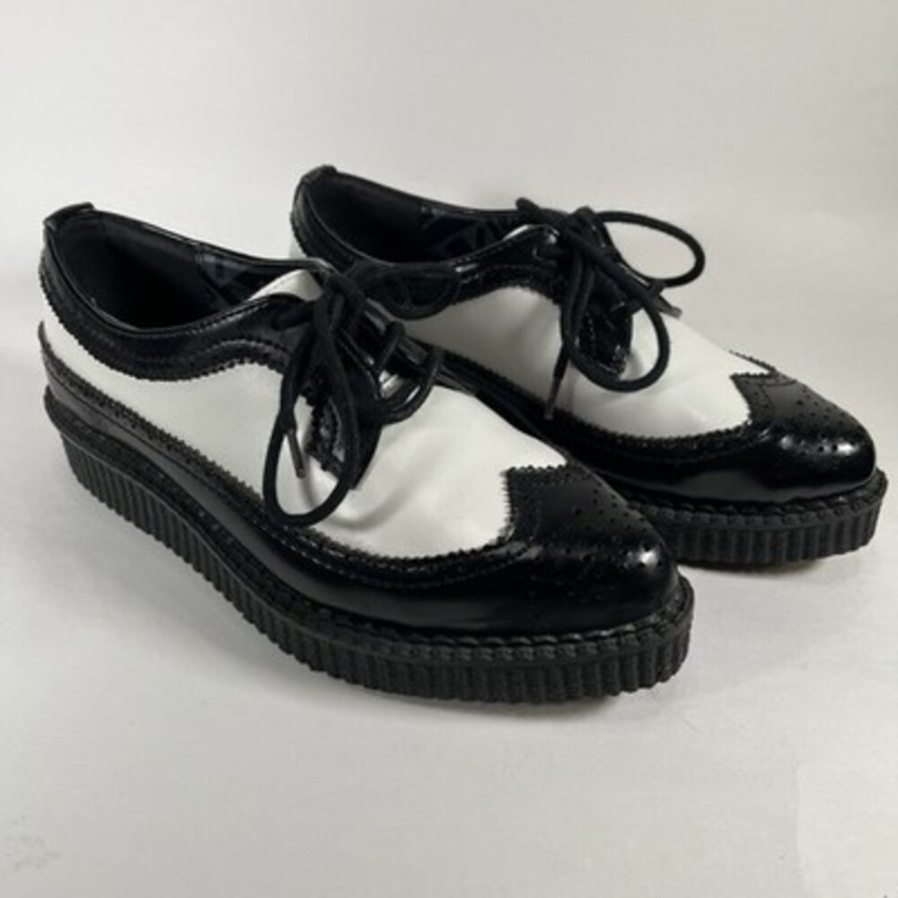 TUK Wing Tip Creepers 3-Eye Pointed Low Wingtip Brogue Women’s 6 / Men 4 - Picture 1 of 7